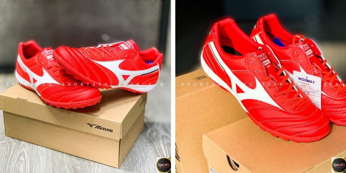 Giày bóng đá Mizuno Morelia TF Đỏ Trắng